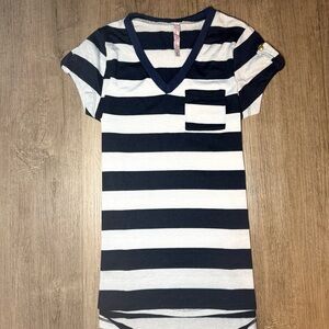 Striped Navy and White women Shirt